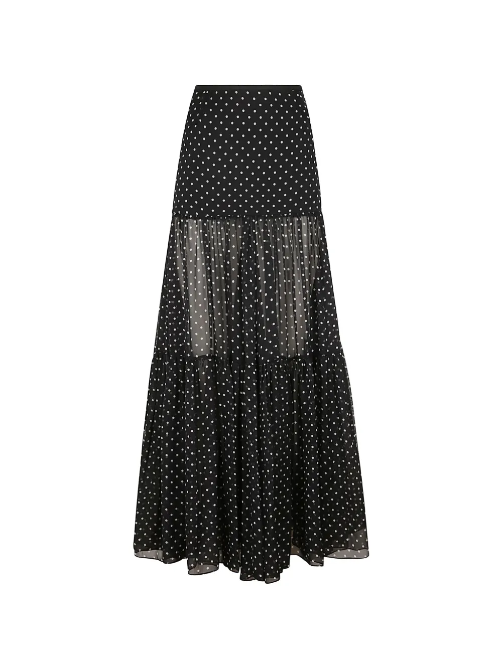 CRIDA Anemone polka-dot tiered maxi skirt - Nero