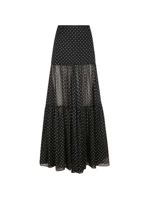 CRIDA Anemone polka-dot tiered maxi skirt