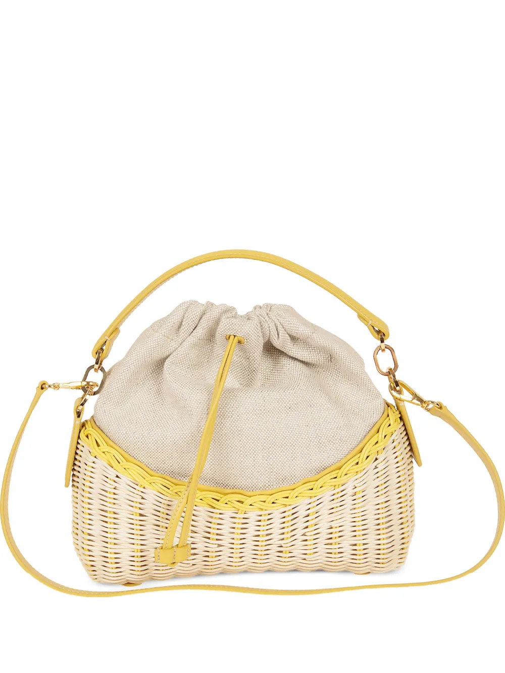 Rodo wicker drawstring clutch bag - Toni neutri