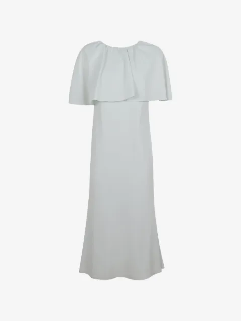 Roland Mouret cape-overlay gathered-neck dress