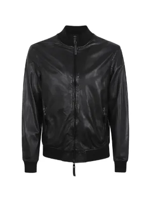 A.N.G.E.L.O. Vintage Cult 1980 Leather Bomber Jacket | Black