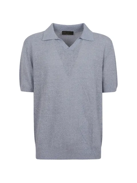 Brett Johnson chevron-knit polo shirt