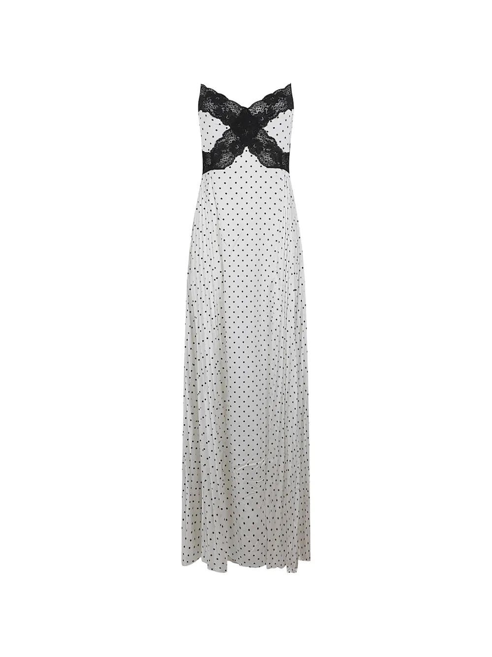 Self-Portrait lace-trimmed polka-dot dress - Bianco