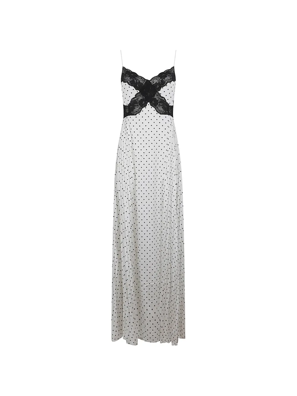 Self-Portrait lace-trimmed polka-dot dress - Bianco