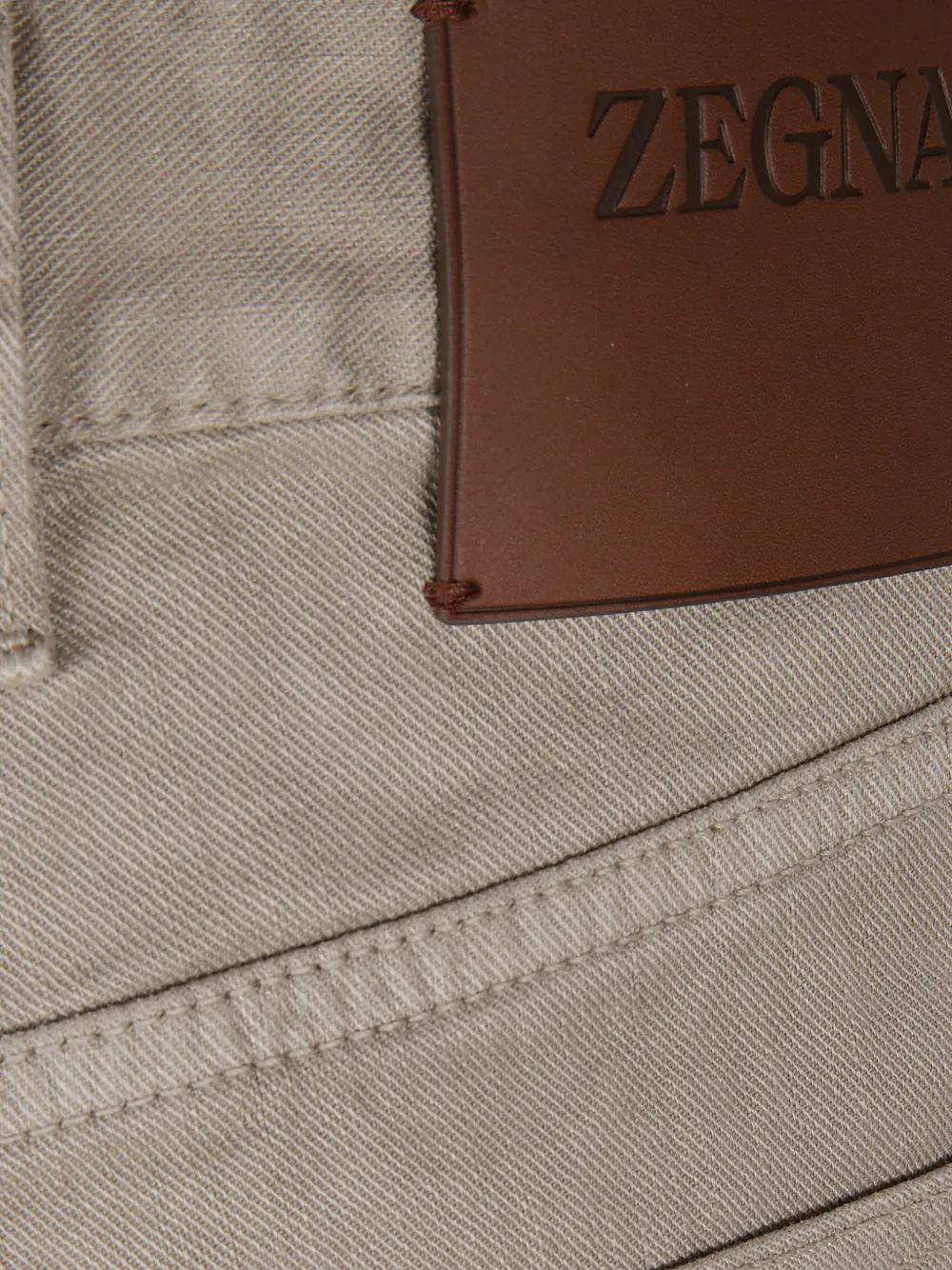 Zegna Jeans met logopatch Beige