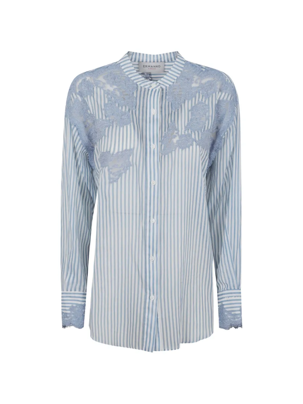 Ermanno Scervino striped lace shirt - Blu