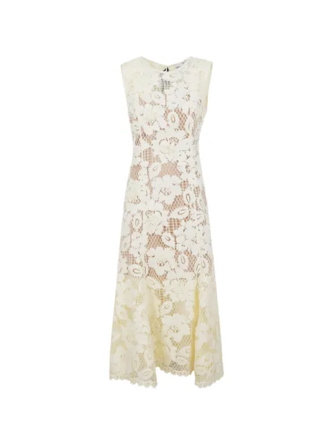 Self-Portrait vestido midi con encaje floral