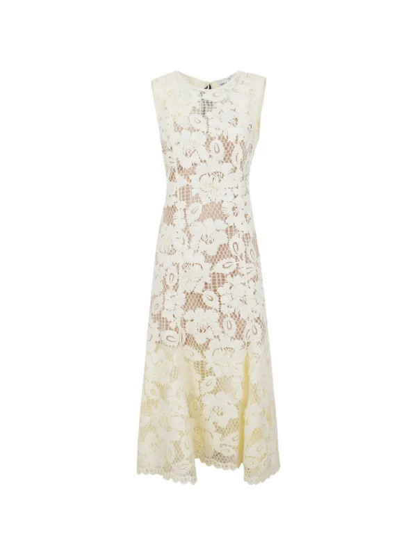 Self-Portrait floral-lace Midi Dress | Yellow | FARFETCH BH