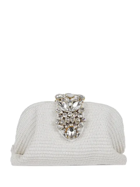 Gedebe crystal-embellished woven clutch bag