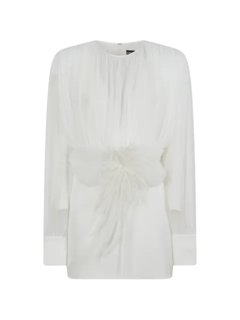 David Koma Cactus Dahlia feather-embellished ruched mini dress