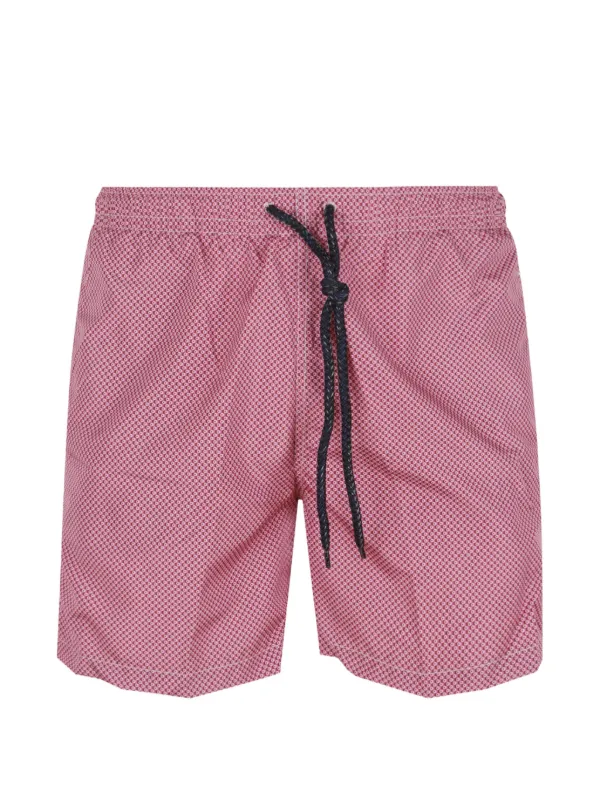 Drumohr Print Drawstring Swim Shorts in Pink