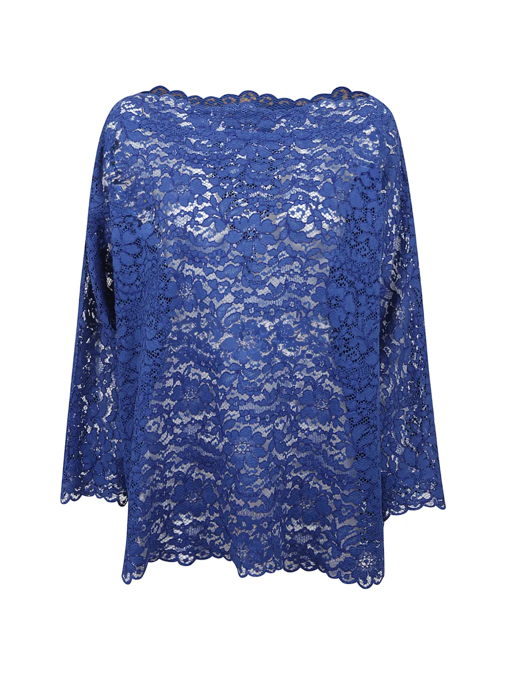 Gianluca Capannolo scalloped lace top - Blu