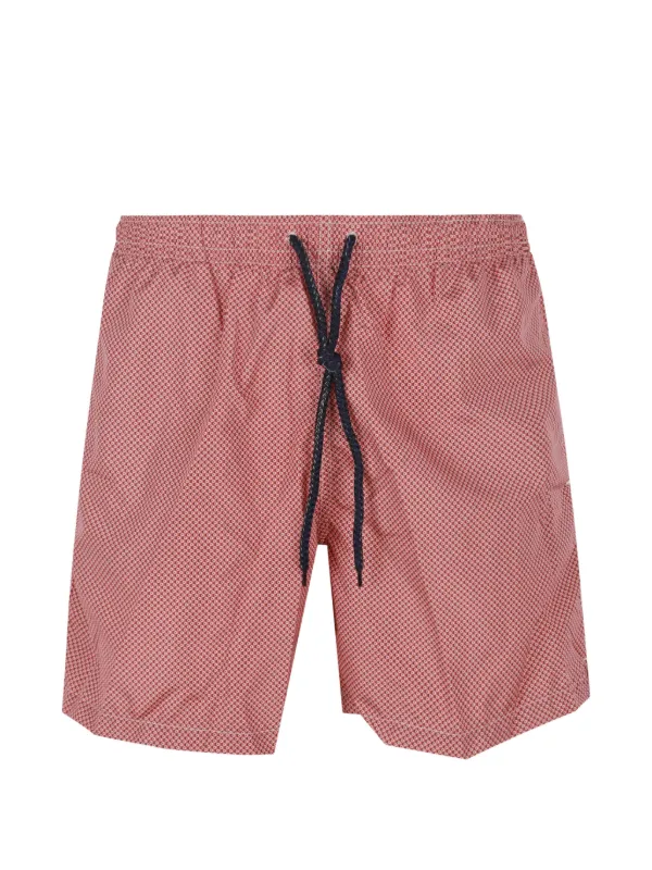 Drumohr Drawstring-patterned Swim Shorts in Red