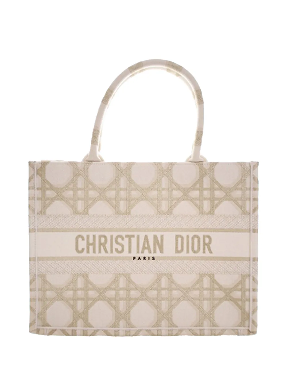 Christian Dior Pre-Owned 2018-2025 Medium Embroidered Canvas Cannage Book tote bag - Marrone