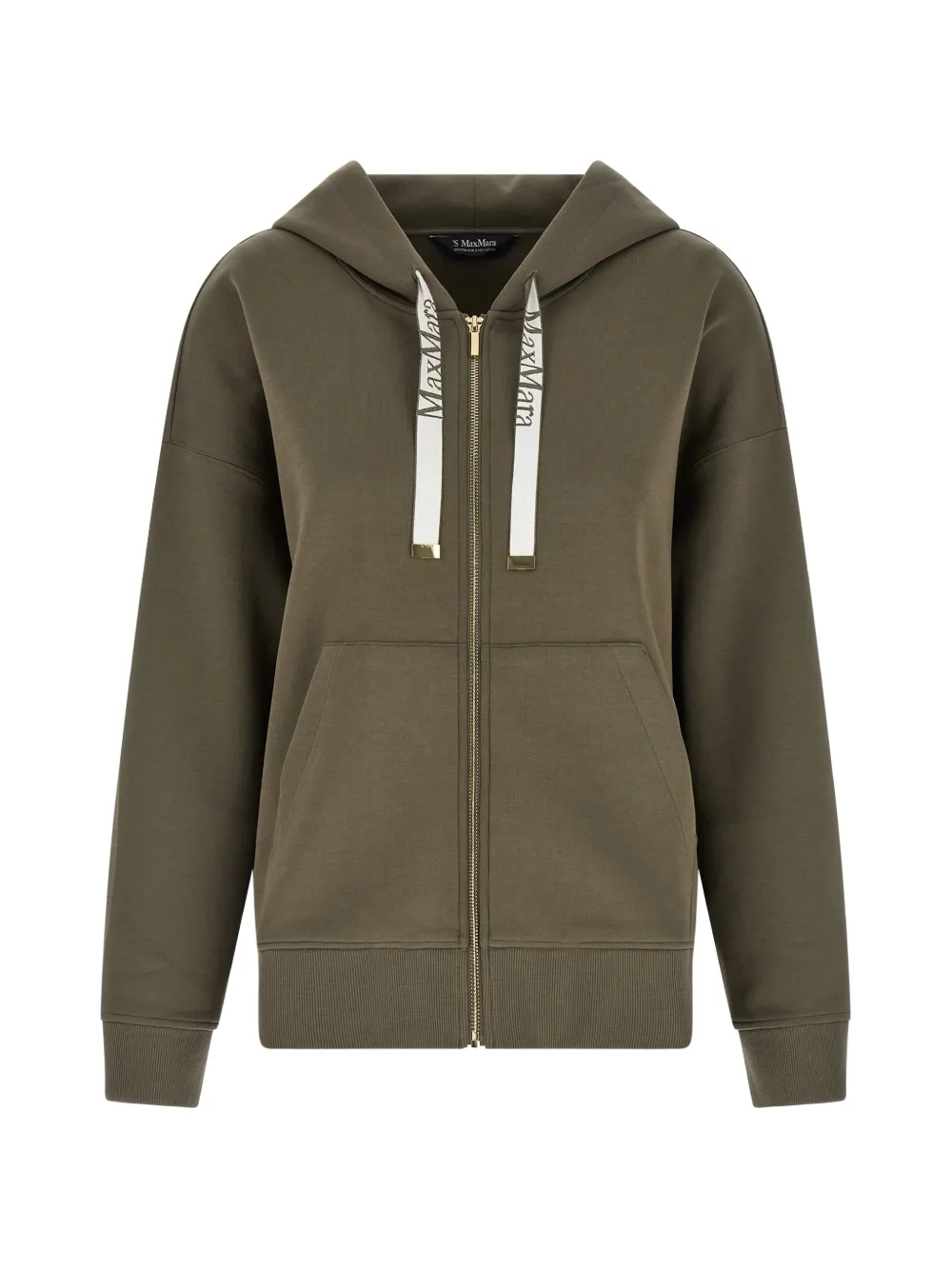 Max Mara SmmJour front zip cotton hoodie - Grün