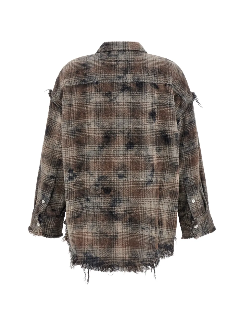  R13 Check Fringed Shirt - Brown 
