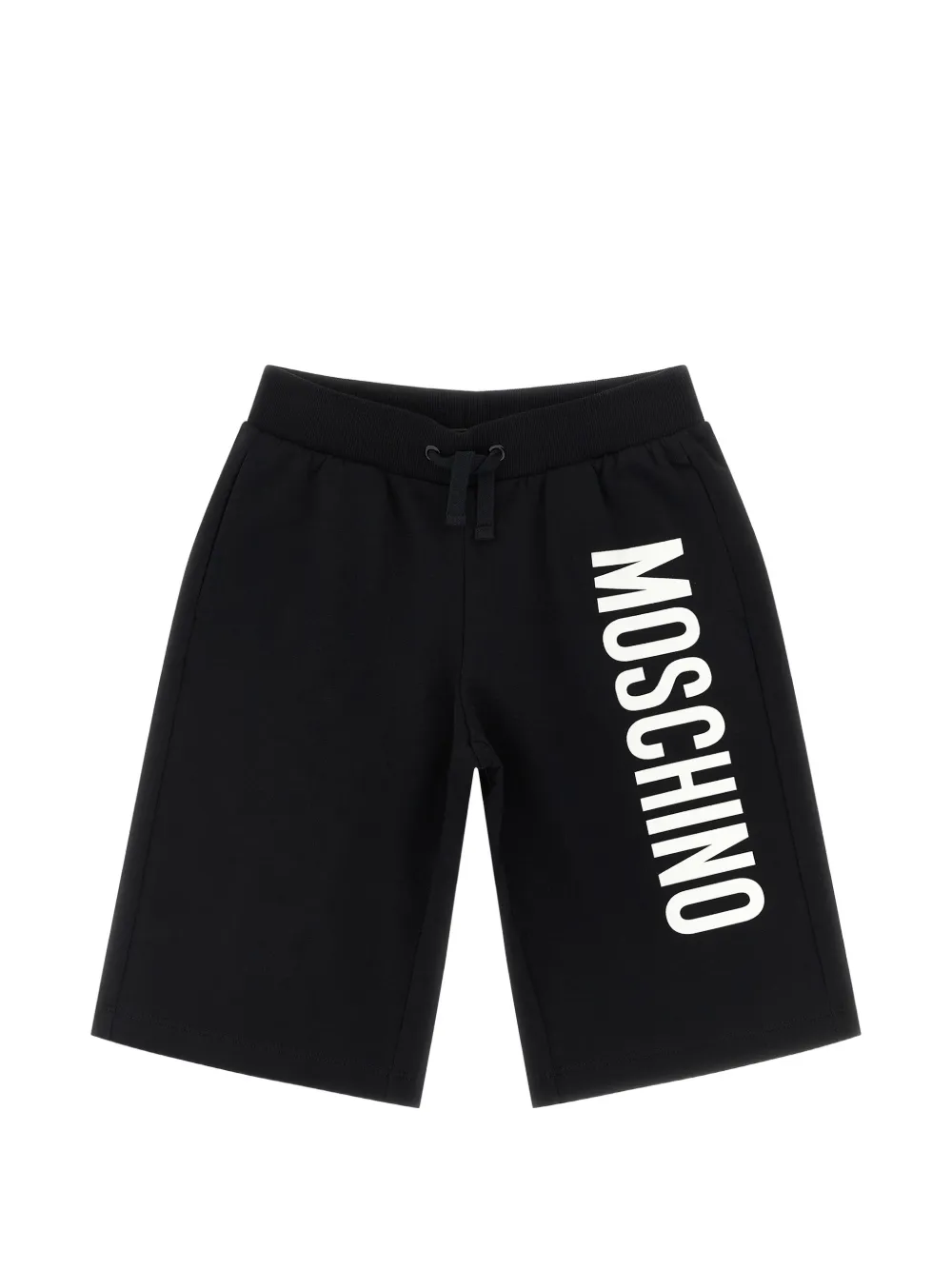 Moschino Kids brushed lettering logo bermuda shorts - Nero