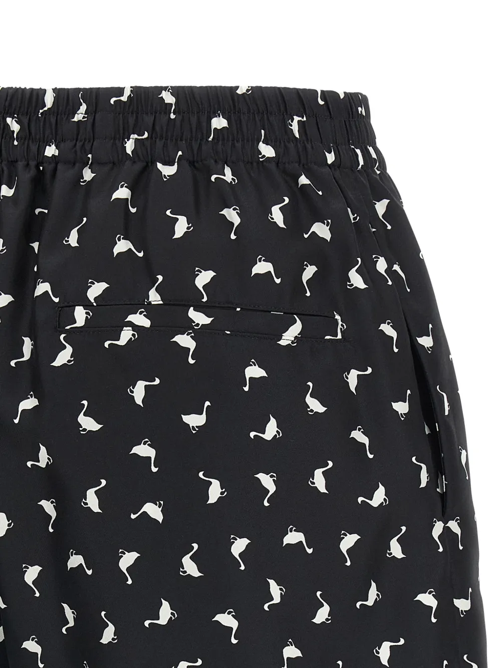 Moschino Shorts met elastische tailleband en print Zwart
