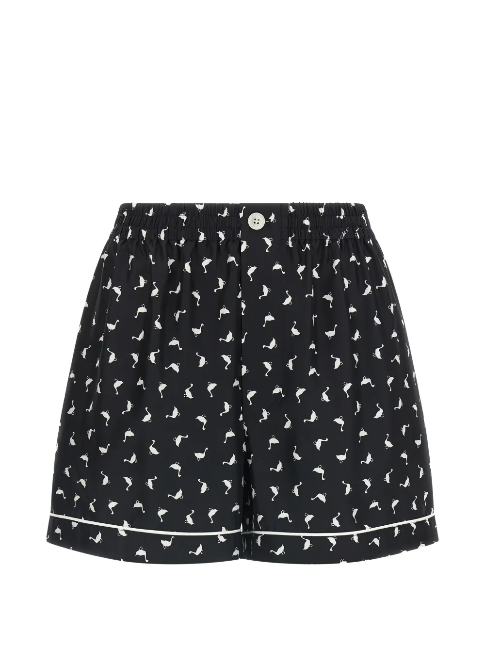 Moschino elastic waistband print shorts - Nero