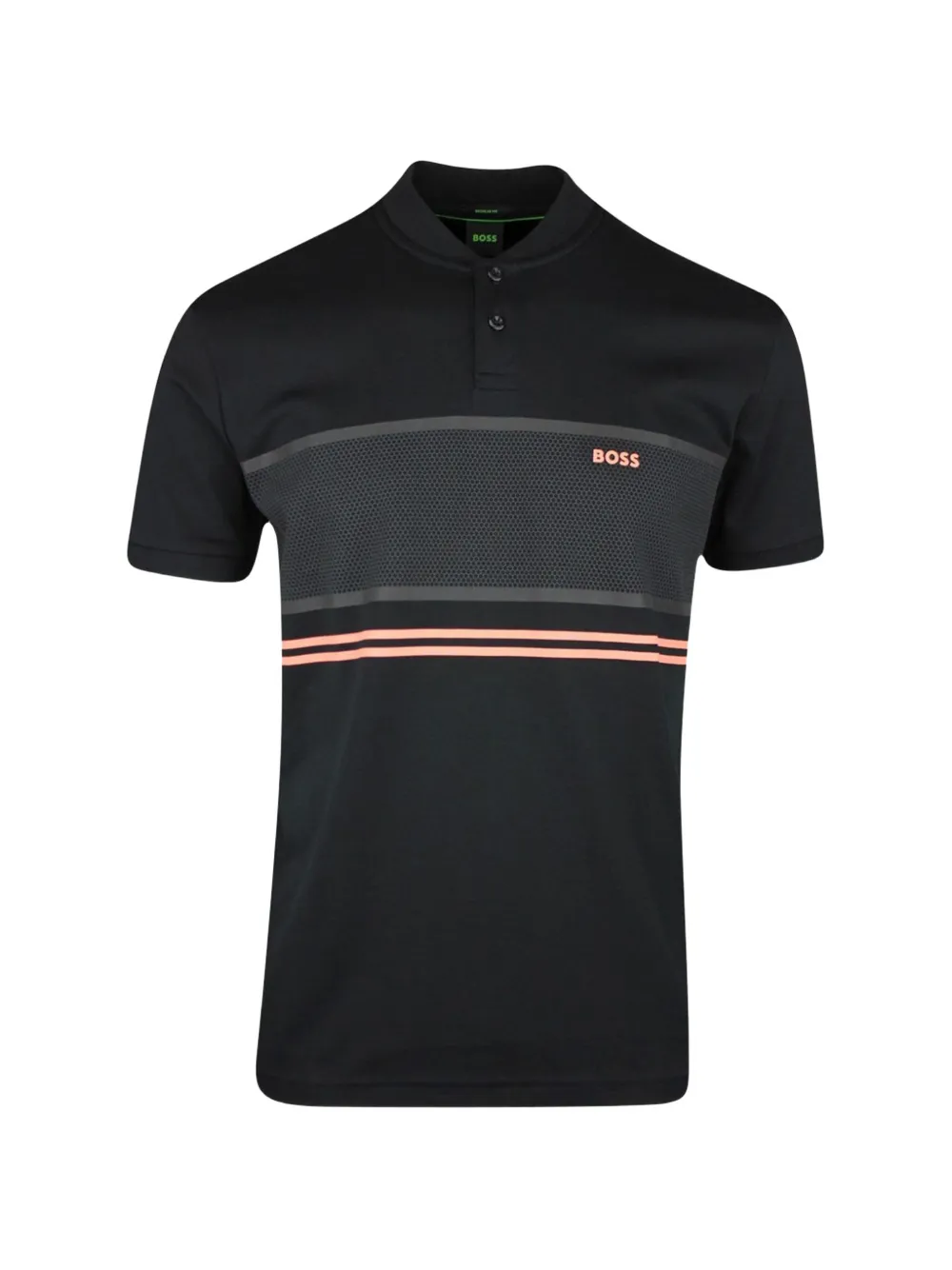 BOSS striped-detail polo shirt - Schwarz