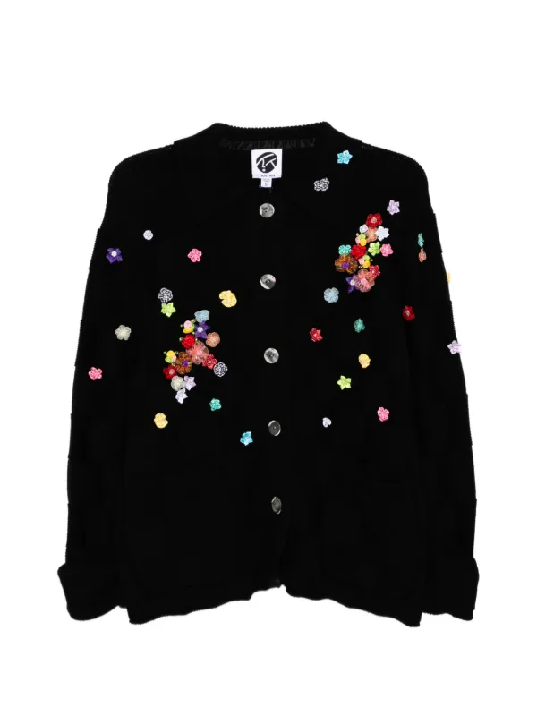 YANYAN KNITS フローラル カーディガン | ブラック | FARFETCH JP