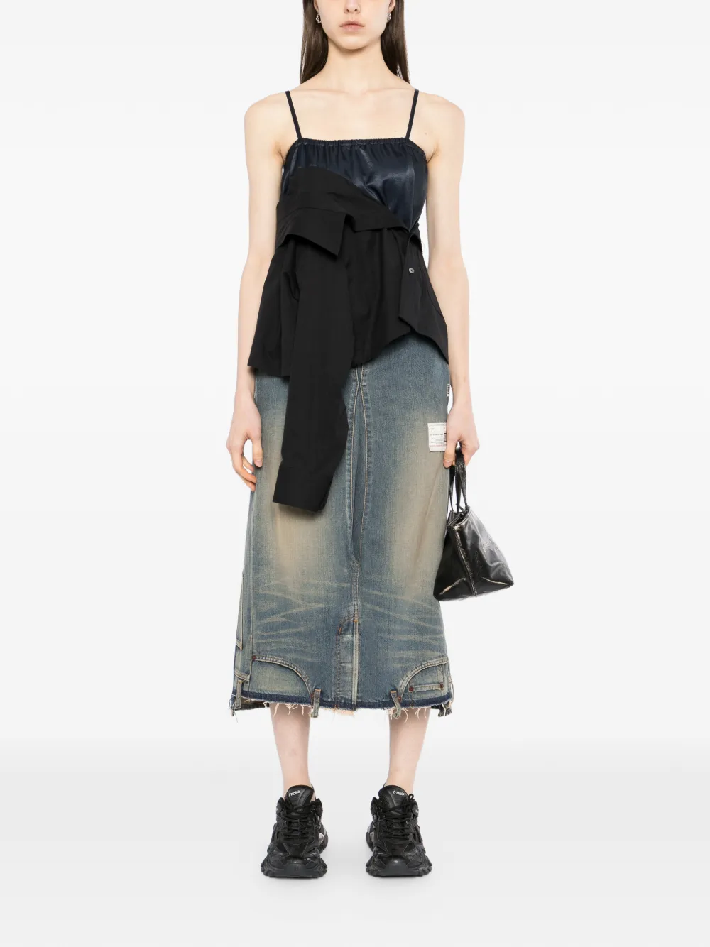  Maison Mihara Yasuhiro Falda Deshilachada - Azul 