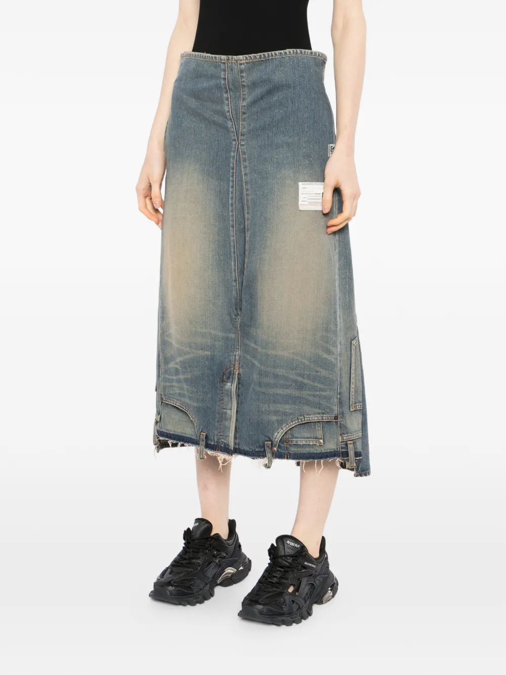  Maison Mihara Yasuhiro Falda Deshilachada - Azul 