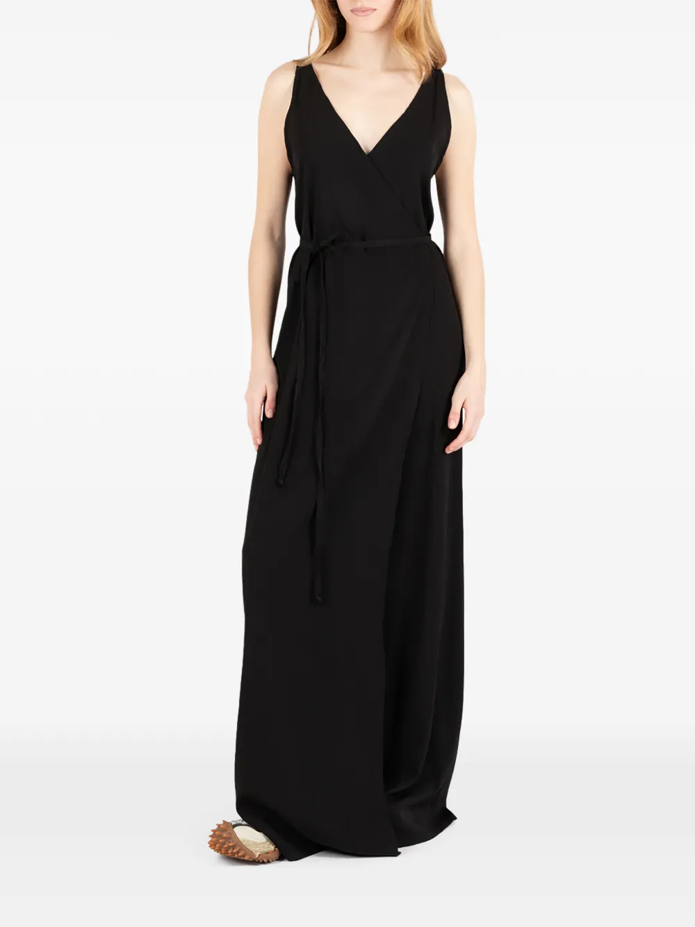Société Anonyme V-neck tie maxi dress - Nero