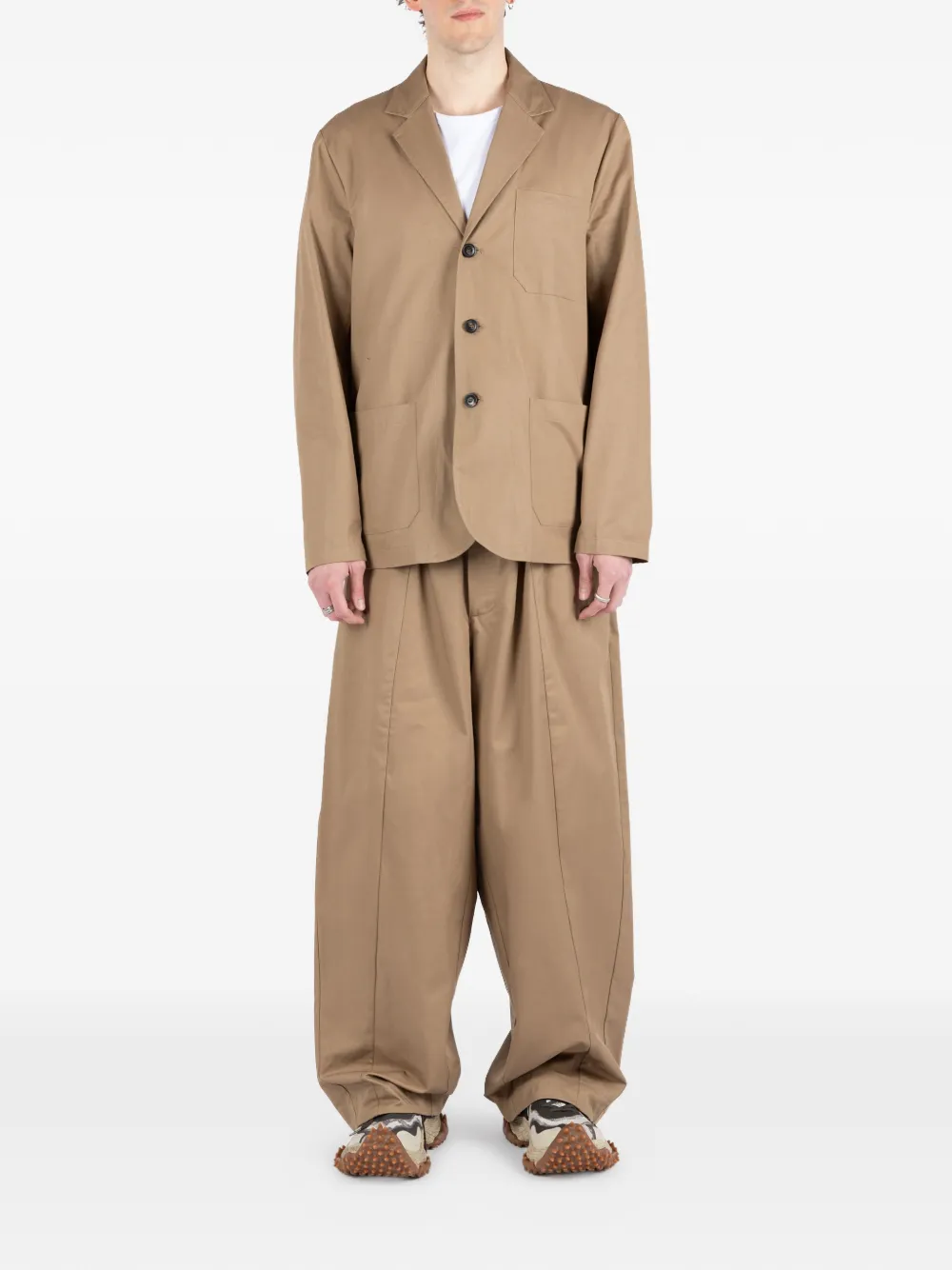 Société Anonyme Francia blazer met enkele rij knopen Beige