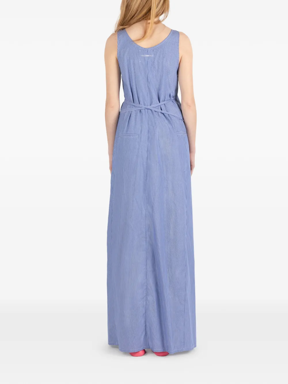 Société Anonyme 92 gestreepte maxi-jurk met V-hals Blauw