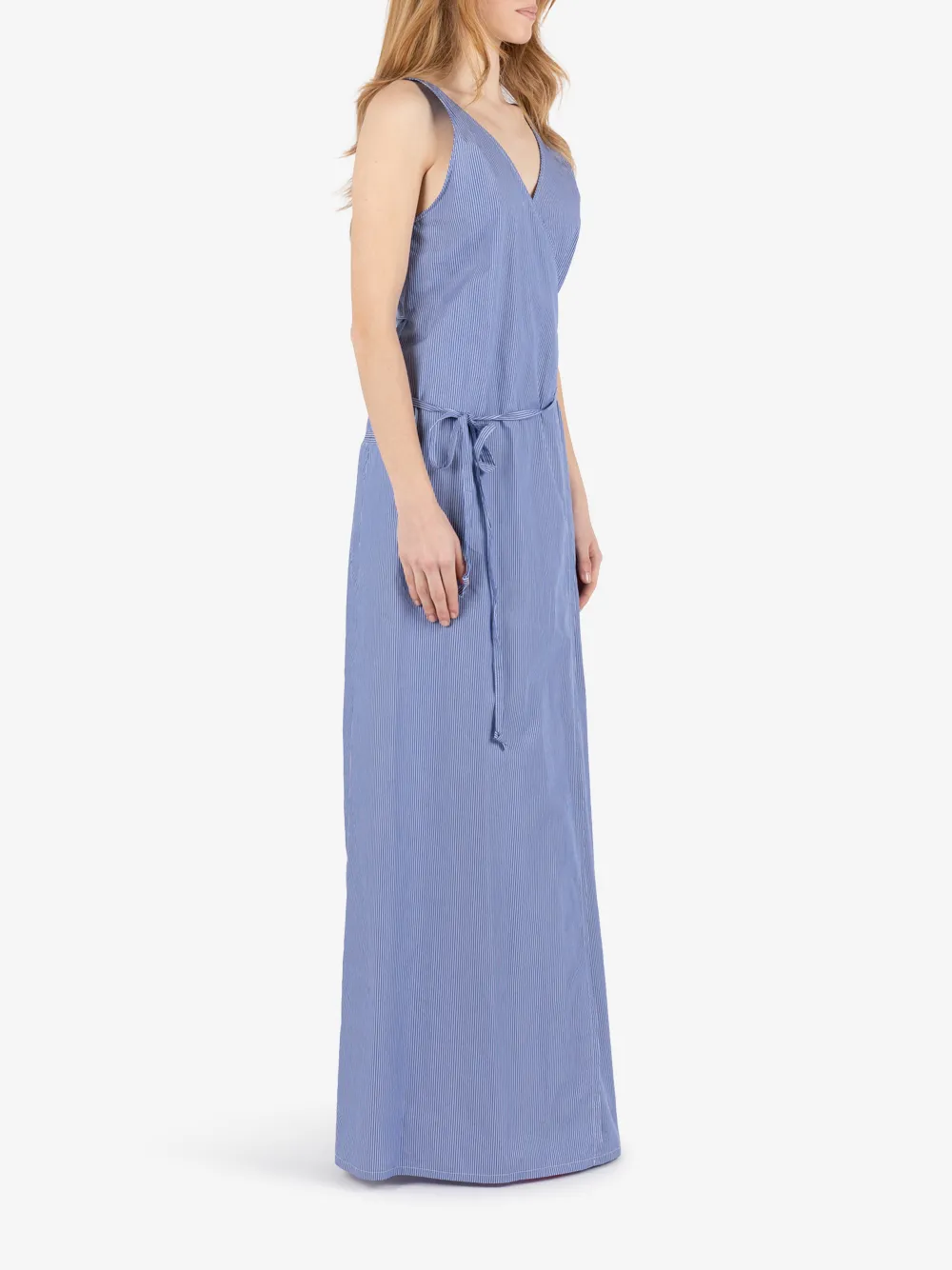 Société Anonyme 92 gestreepte maxi-jurk met V-hals Blauw