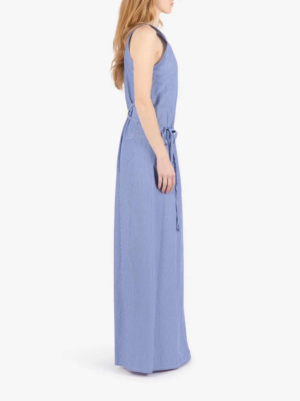 Société Anonyme 92 gestreepte maxi-jurk met V-hals Blauw
