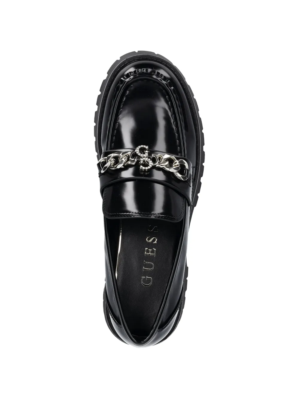 GUESS USA Almer loafers met chunky zool en kettingdetail Zwart
