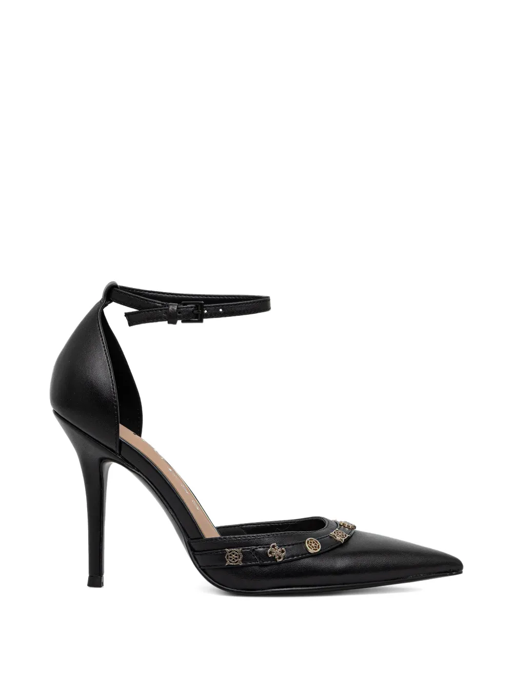 Guess Usa Nanae Ankle Strap Embellishment Pumps In Black
