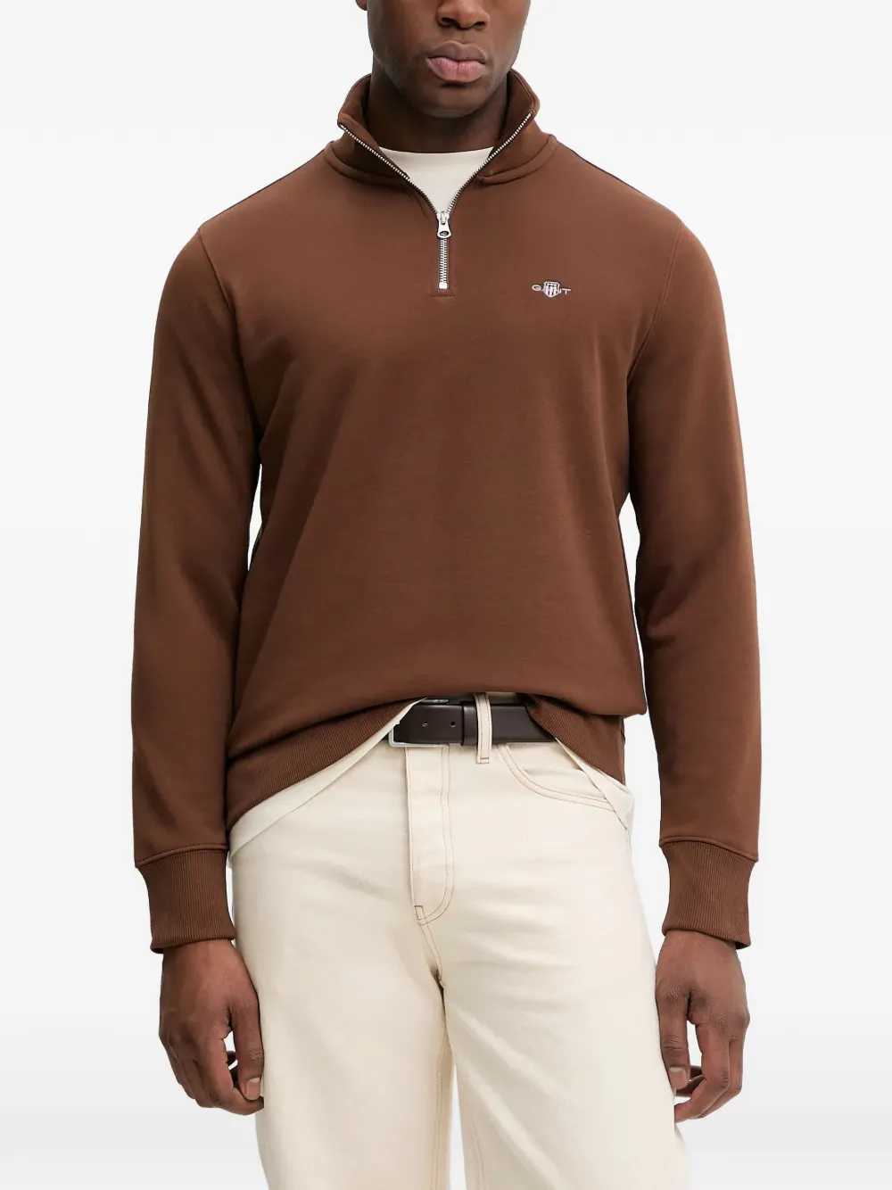 Gant Shield half-zip sweatshirt - Marrone