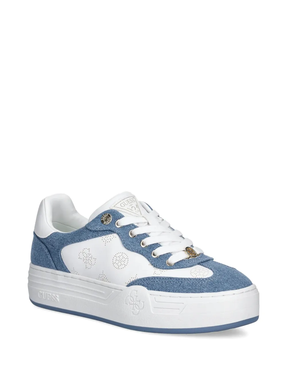 GUESS USA Swole geperforeerde sneakers Wit