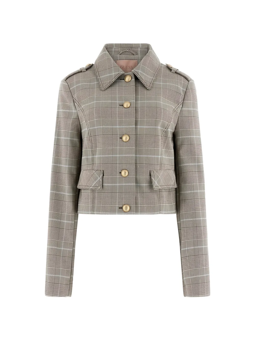 GUESS USA Karierte Cropped-Jacke - Nude