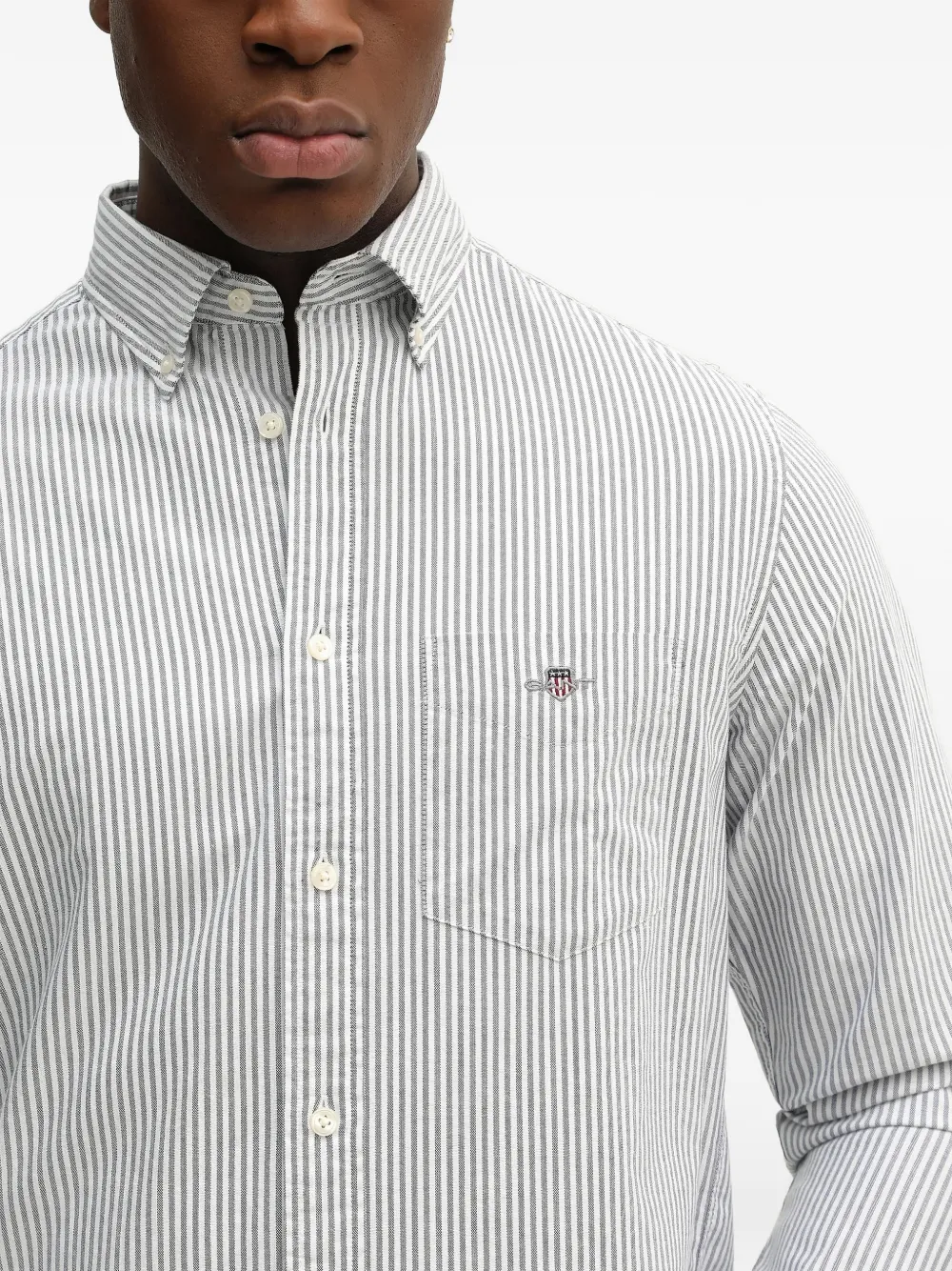 Gant Oxford gestreept overhemd met borstzak Wit