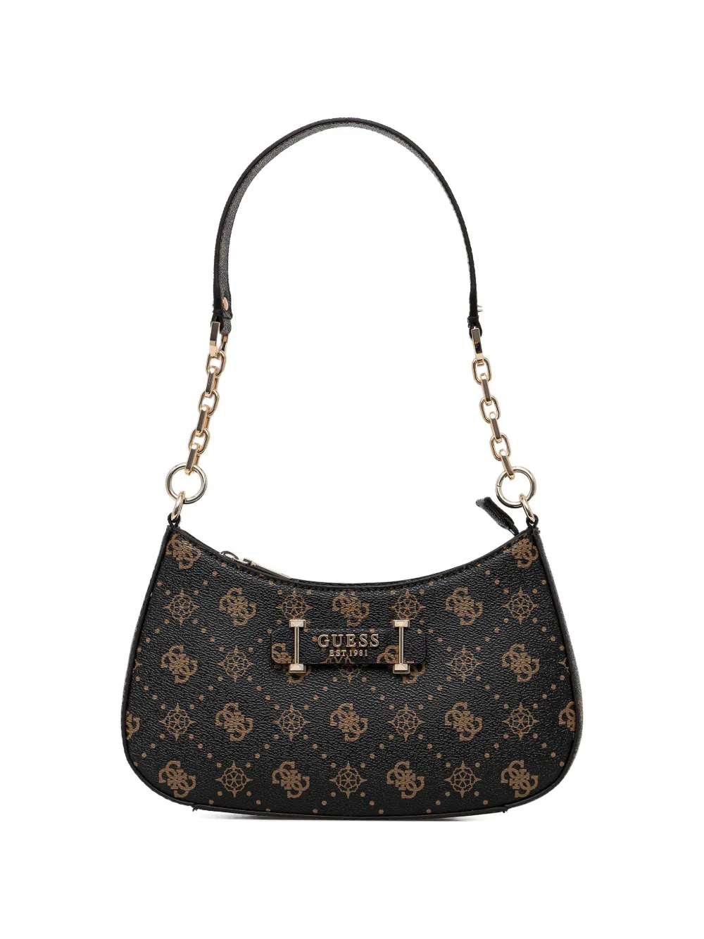 GUESS USA Borsa a spalla Carrie con monogramma - Marrone