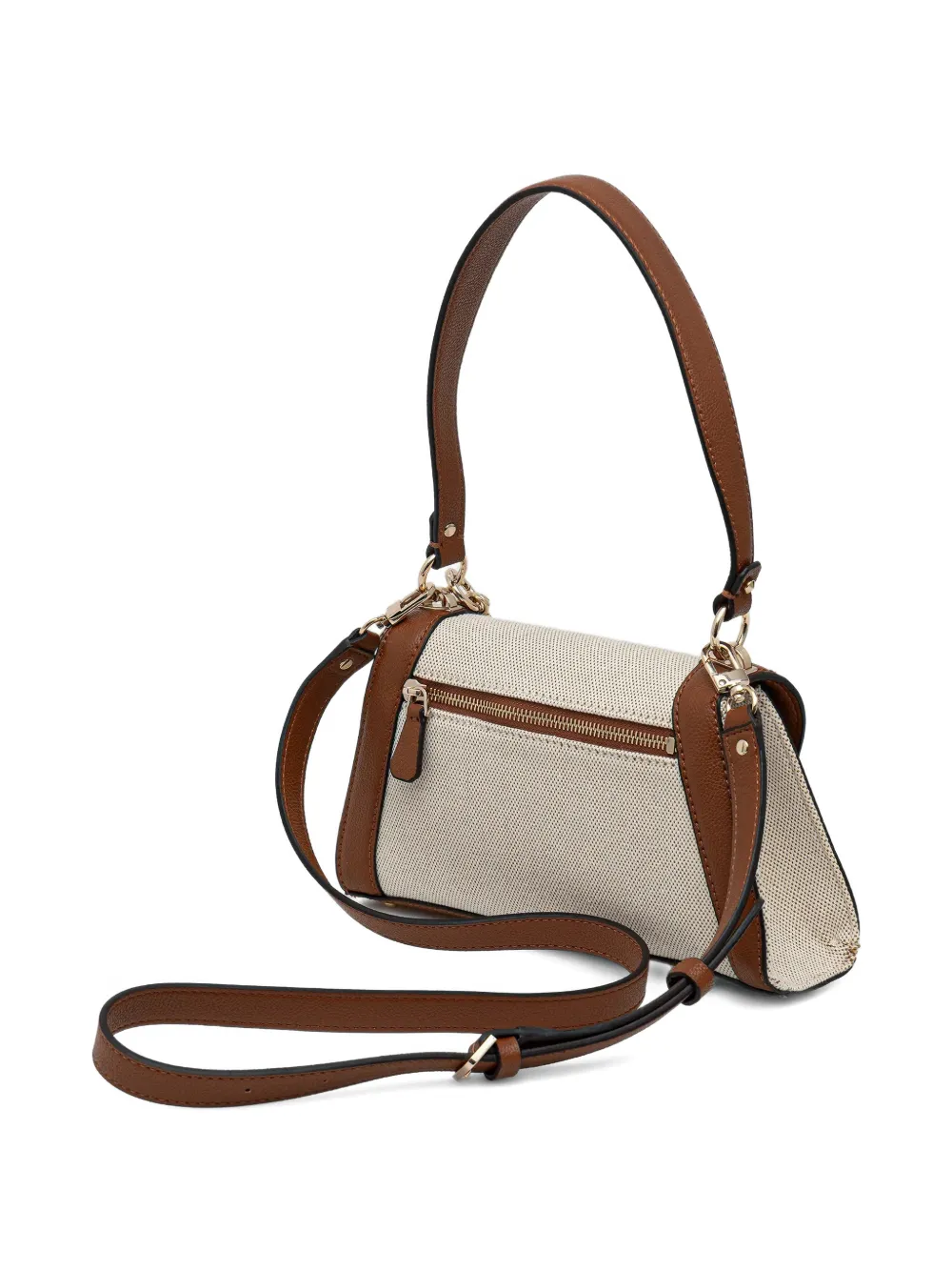GUESS USA Schoudertas met draaislot bedel Beige