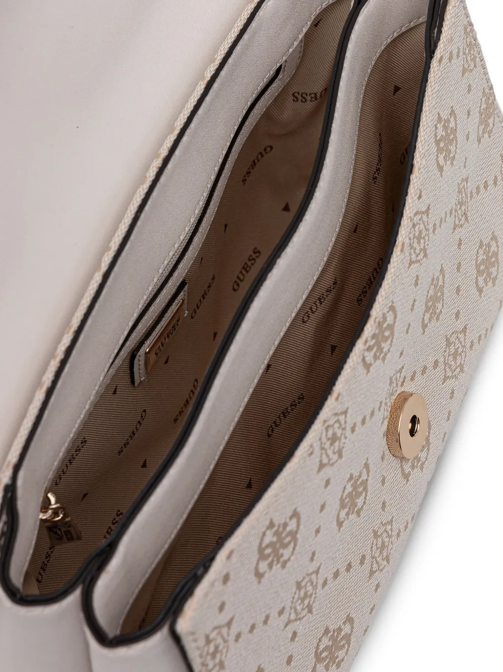 GUESS USA Shopper met handgreep en patroon Beige