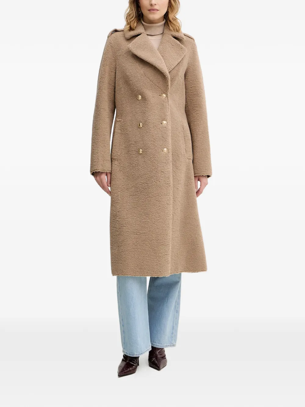 GUESS USA double-breasted coat - Toni neutri