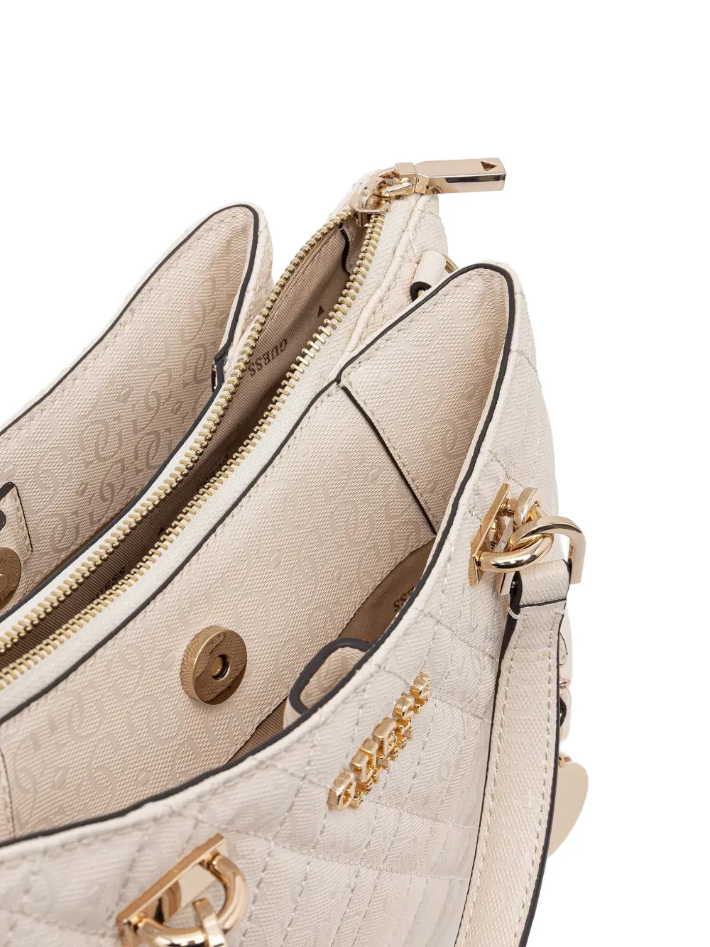 GUESS USA Gewatteerde schoudertas Beige