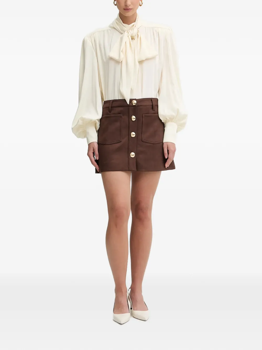  Bardot Revana Bow Blouse - Neutrals 