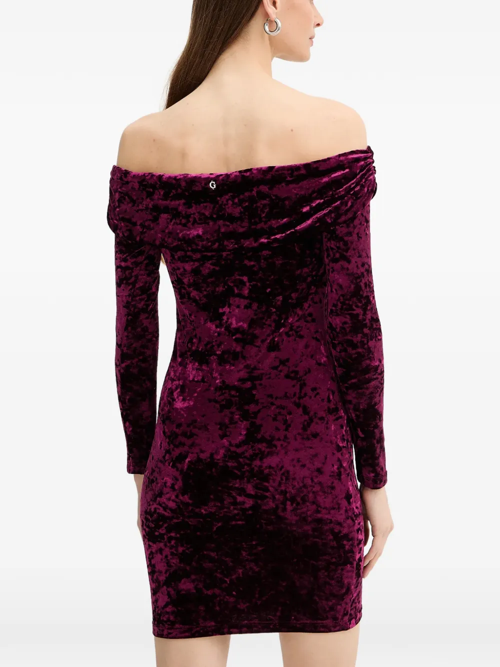 GUESS USA Off-shoulder mini-jurk Paars