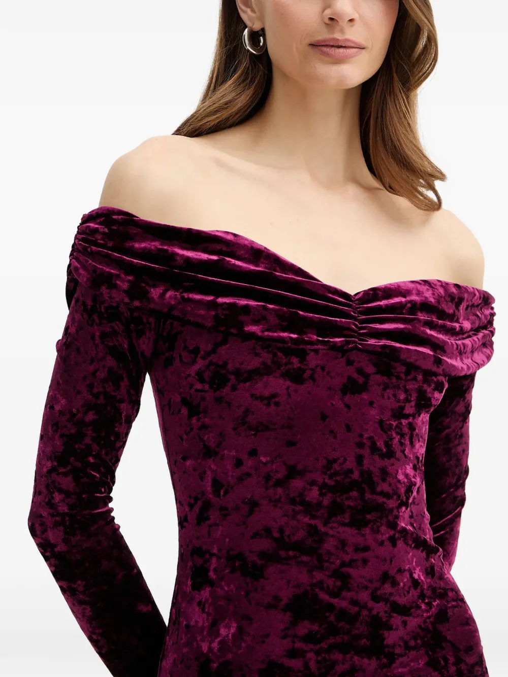 GUESS USA Off-shoulder mini-jurk Paars