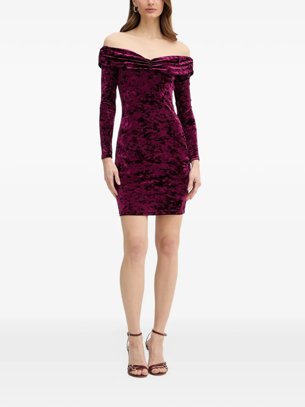 GUESS USA Off-shoulder mini-jurk Paars
