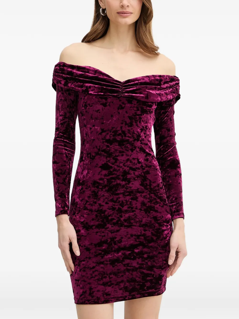 GUESS USA off-shoulder velvet dress