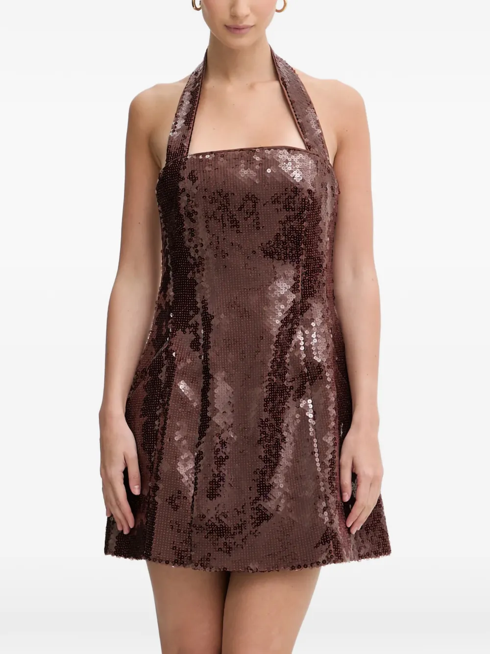 Bardot Halter sequin halter dress - Marrone