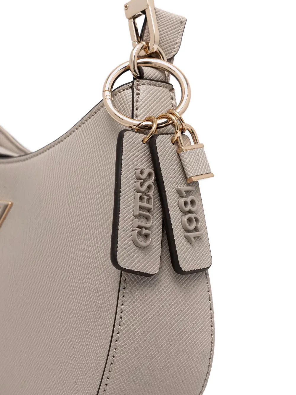GUESS USA Noelle schoudertas met logo bedel Beige